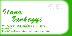 ilona banhegyi business card